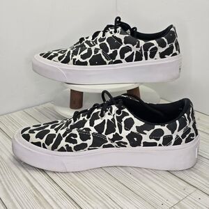 Converse Skid Grip CVO OX Black White Cow Print Size US 8 Mens, 9.5 WO'